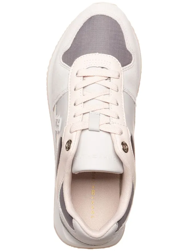 Leder-Sneakers in Grau/ Rosa>Tommy Hilfiger Shoes New