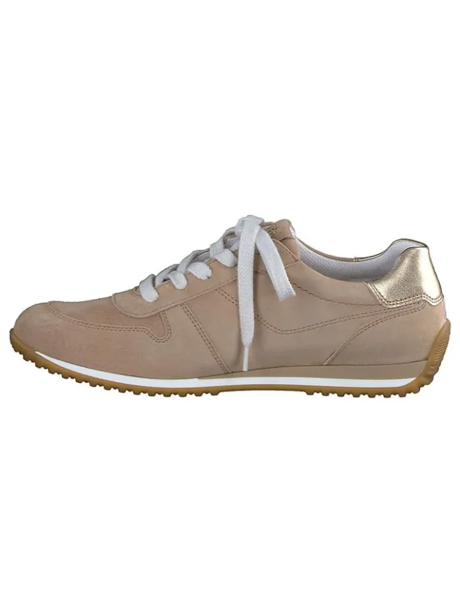 Paul Green Schnürschuhe^Leder-Sneakers in Hellbraun