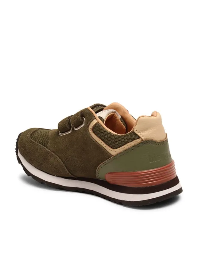 Leder-Sneakers in Khaki>bisgaard New