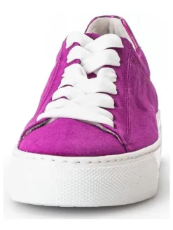 Leder-Sneakers in Lila><noscript><img width=
