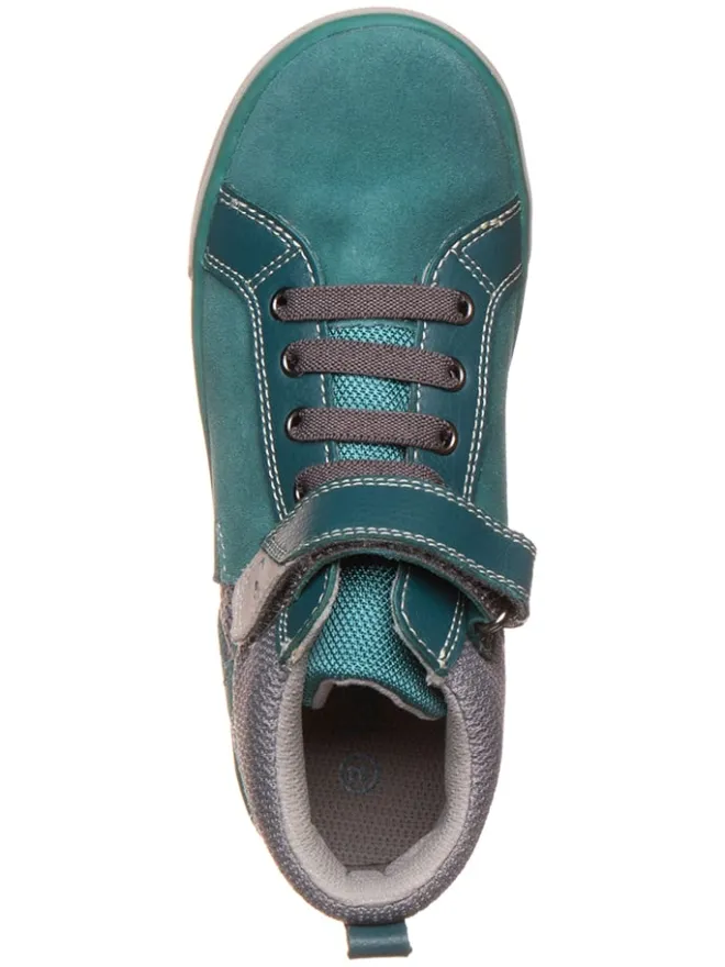 Leder-Sneakers in Petrol>lamino Online