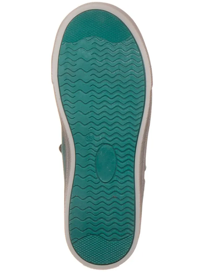 Leder-Sneakers in Petrol>lamino Online