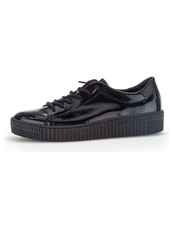 Leder-Sneakers in Schwarz>Gabor Discount