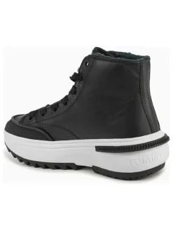 Leder-Sneakers in Schwarz><noscript><img width=