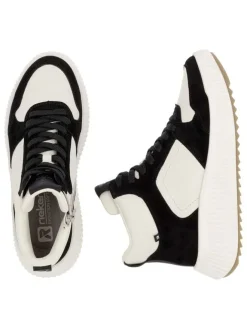 Leder-Sneakers in Schwarz/ Weiß><noscript><img width=
