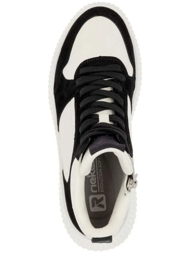 Leder-Sneakers in Schwarz/ Weiß>rieker Clearance