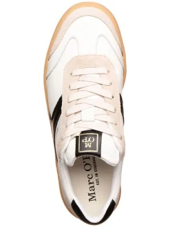 Marc O'Polo Shoes Sneakers^Leder-Sneakers in Schwarz/ Beige/ Weiß