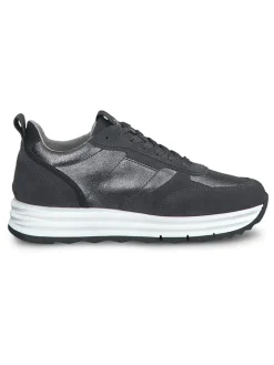Tamaris Schnürschuhe^Leder-Sneakers in Schwarz/ Silber