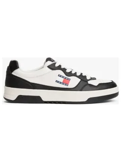 Leder-Sneakers in Schwarz/ Weiß>Tommy Hilfiger Shoes Outlet