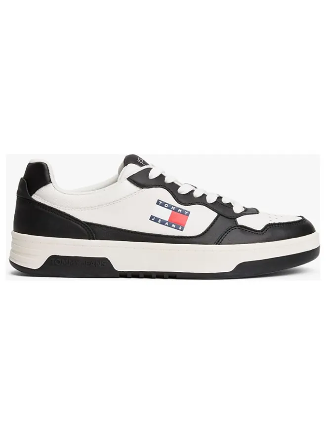 Leder-Sneakers in Schwarz/ Weiß>Tommy Hilfiger Shoes Outlet