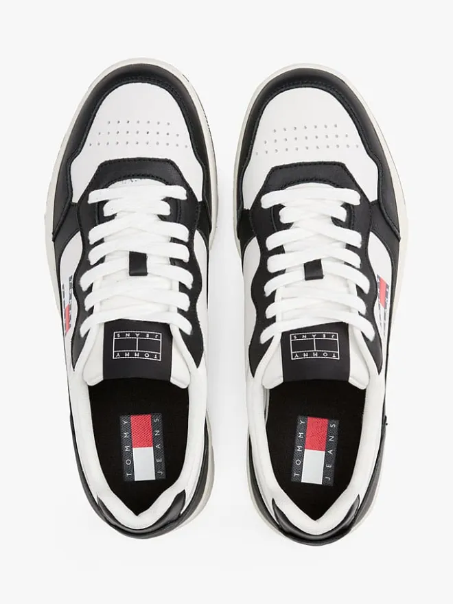 Leder-Sneakers in Schwarz/ Weiß>Tommy Hilfiger Shoes Outlet