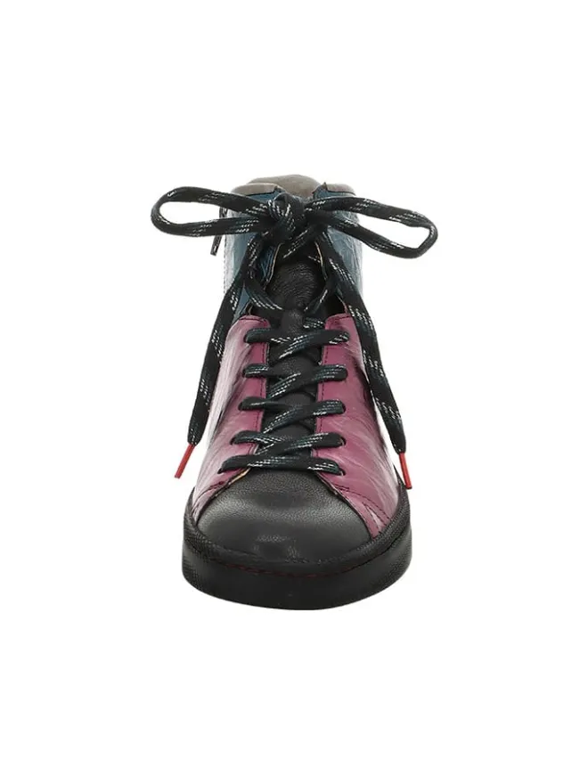 Think! Stiefeletten^Leder-Sneakers in Schwarz/ Pink