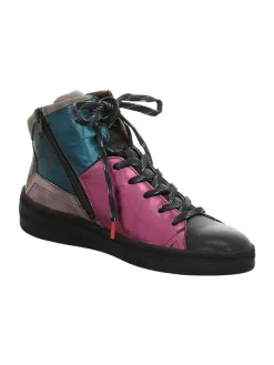 Think! Stiefeletten^Leder-Sneakers in Schwarz/ Pink