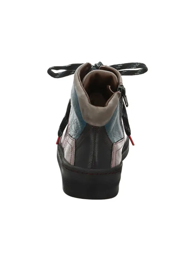 Think! Stiefeletten^Leder-Sneakers in Schwarz/ Pink