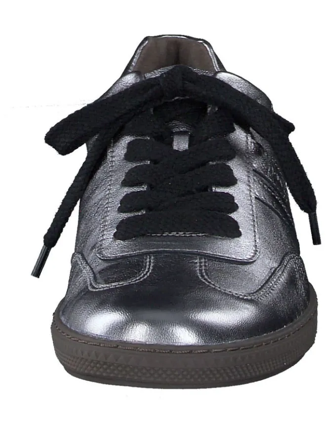 Paul Green Schnürschuhe^Leder-Sneakers in Silber