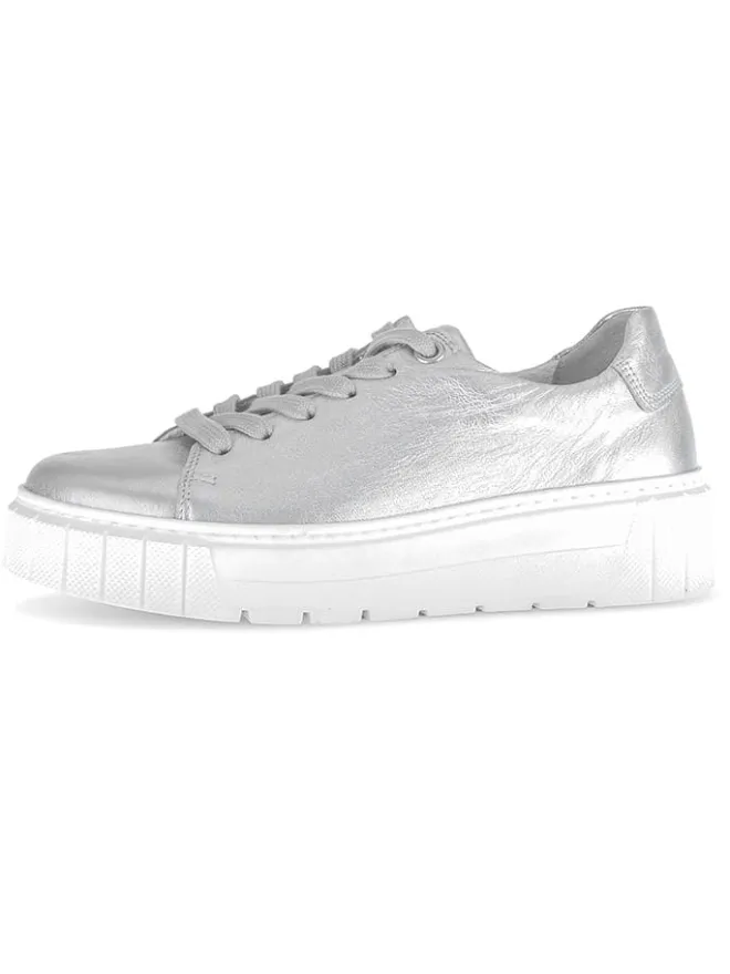 Leder-Sneakers in Silber>Gabor Best
