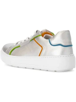 Leder-Sneakers in Silber/ Bunt>Gabor Clearance