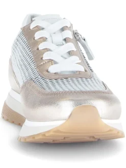 Gabor Sneakers^Leder-Sneakers in Silber/ Beige