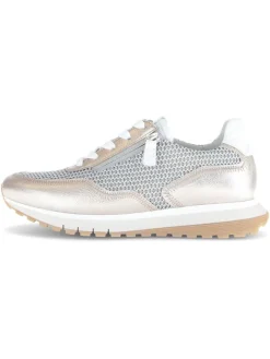 Gabor Sneakers^Leder-Sneakers in Silber/ Beige
