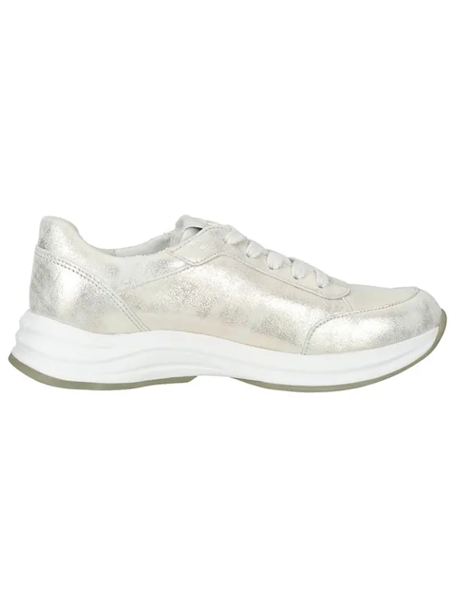 Paul Green Sneakers^Leder-Sneakers in Silber/ Creme