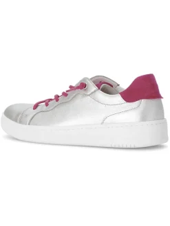 Gabor Sneakers^Leder-Sneakers in Silber/ Fuchsia