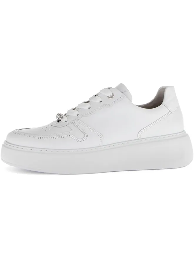 Leder-Sneakers in Weiß>Gabor Discount