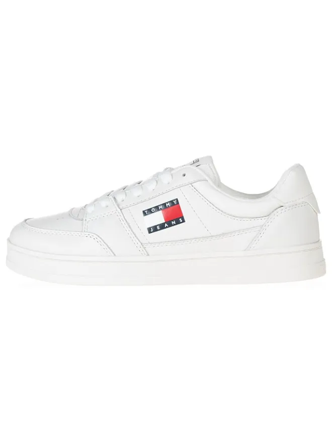 Leder-Sneakers in Weiß>Tommy Hilfiger Shoes Outlet