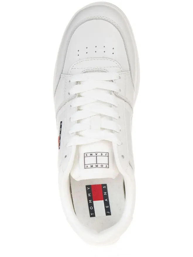 Leder-Sneakers in Weiß>Tommy Hilfiger Shoes Outlet
