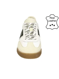 Bullboxer Sneakers^Leder-Sneakers in Weiß/ Beige/ Dunkelgrün