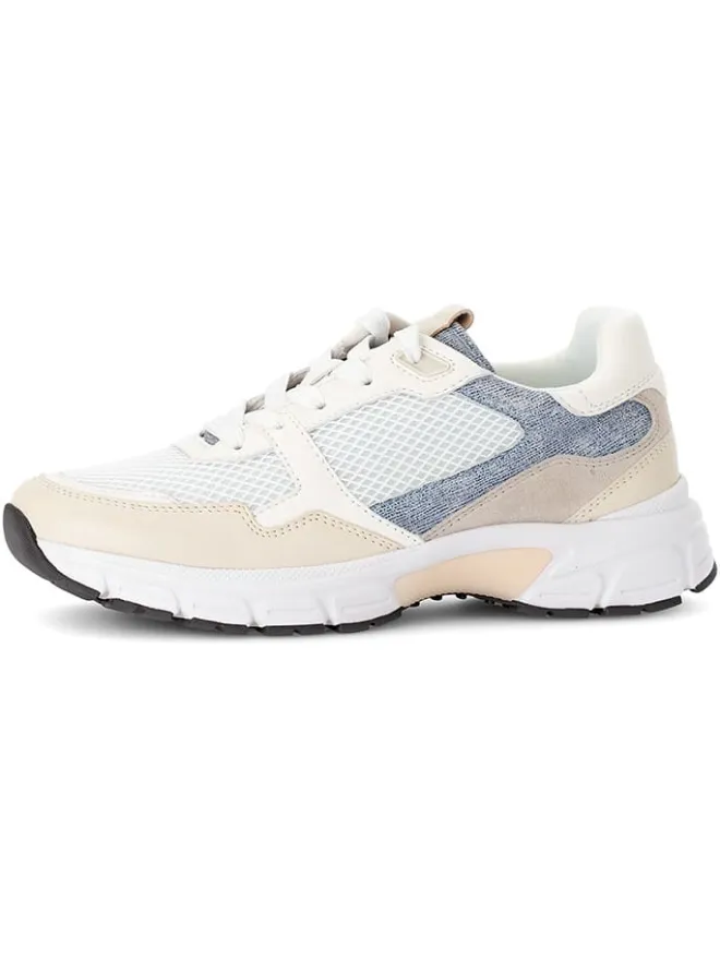 Gabor Sneakers^Leder-Sneakers in Weiß/ Beige/ Hellblau