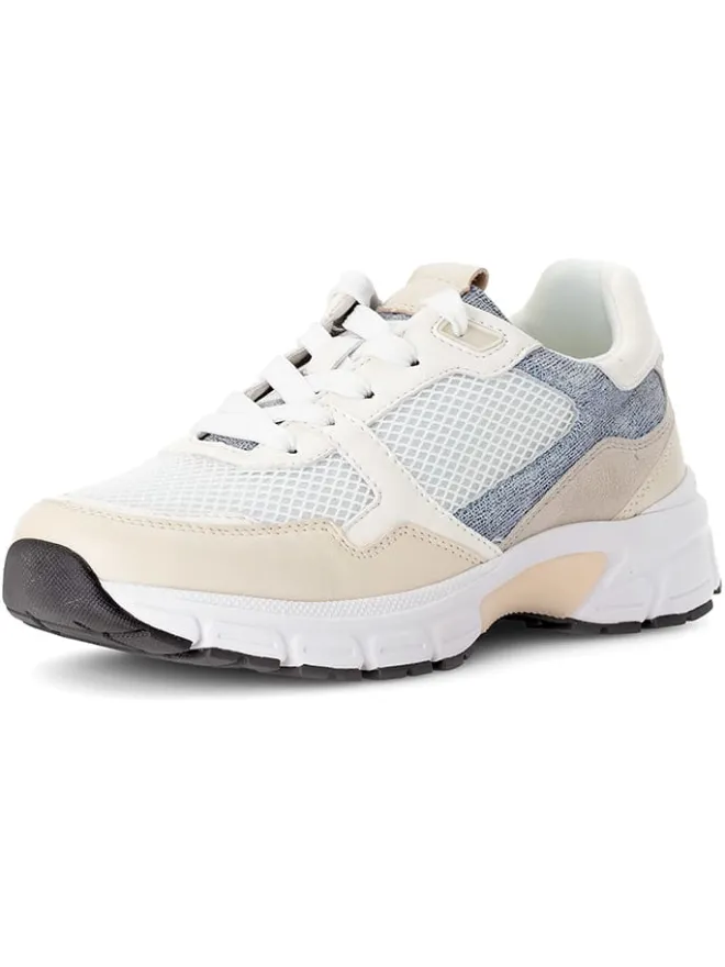 Gabor Sneakers^Leder-Sneakers in Weiß/ Beige/ Hellblau