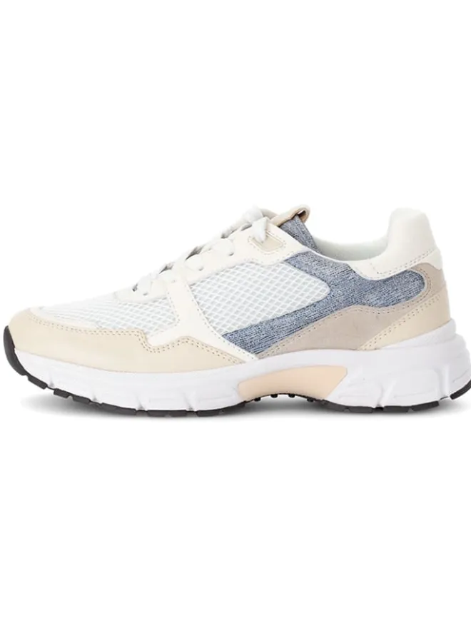 Gabor Sneakers^Leder-Sneakers in Weiß/ Beige/ Hellblau