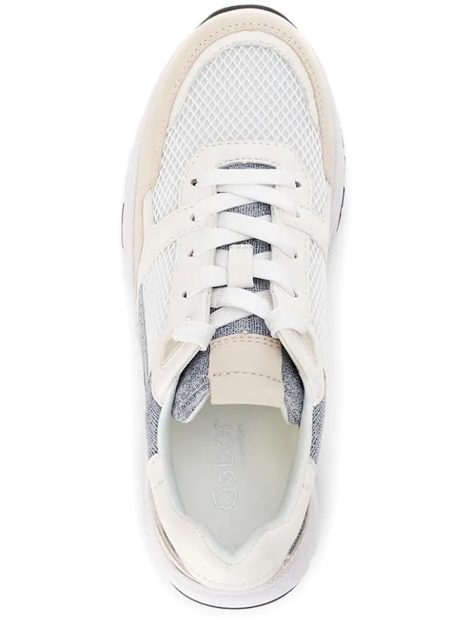 Gabor Sneakers^Leder-Sneakers in Weiß/ Beige/ Hellblau