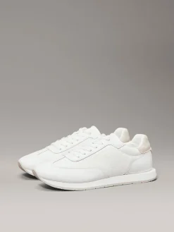 Leder-Sneakers in Weiß/ Beige>Calvin Klein New