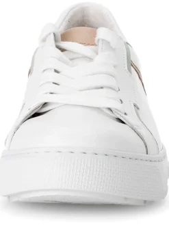 Leder-Sneakers in Weiß/ Bunt><noscript><img width=
