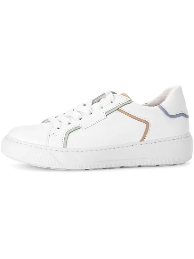 Leder-Sneakers in Weiß/ Bunt>Gabor New