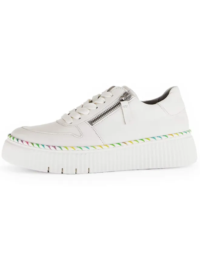 Gabor Sneakers^Leder-Sneakers in Weiß/ Bunt