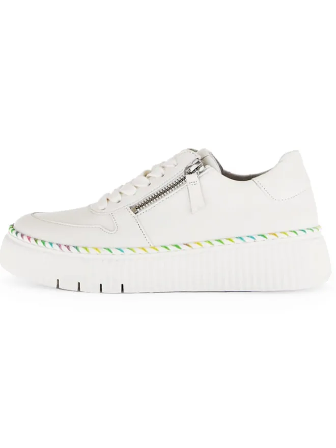 Gabor Sneakers^Leder-Sneakers in Weiß/ Bunt