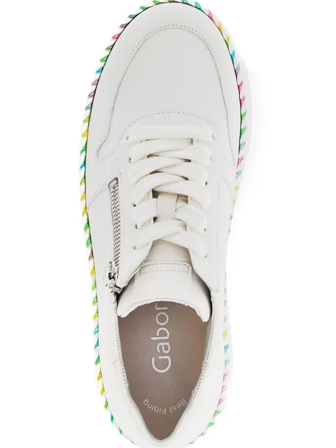 Gabor Sneakers^Leder-Sneakers in Weiß/ Bunt