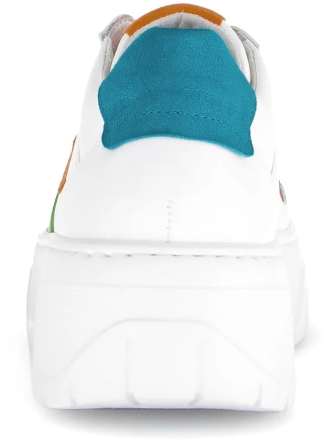 Leder-Sneakers in Weiß/ Bunt>Gabor New