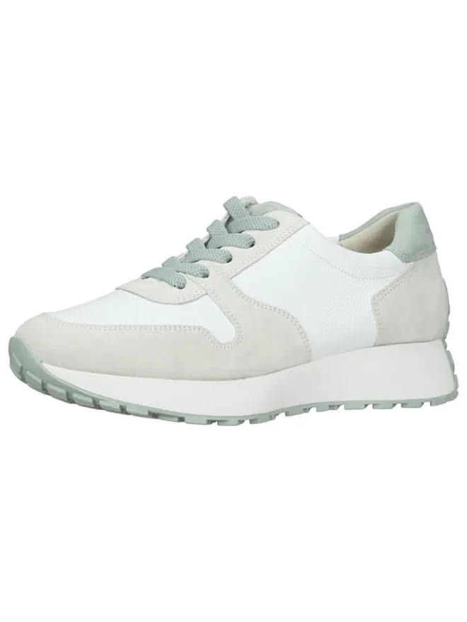 Leder-Sneakers in Weiß/ Creme/ Grün>Paul Green Online
