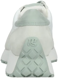 Leder-Sneakers in Weiß/ Creme/ Grün><noscript><img width=