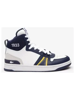 Leder-Sneakers in Weiß/ Dunkelblau>Lacoste