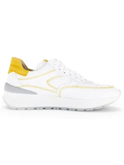 Gabor Sneakers^Leder-Sneakers in Weiß/ Gelb
