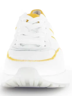 Gabor Sneakers^Leder-Sneakers in Weiß/ Gelb