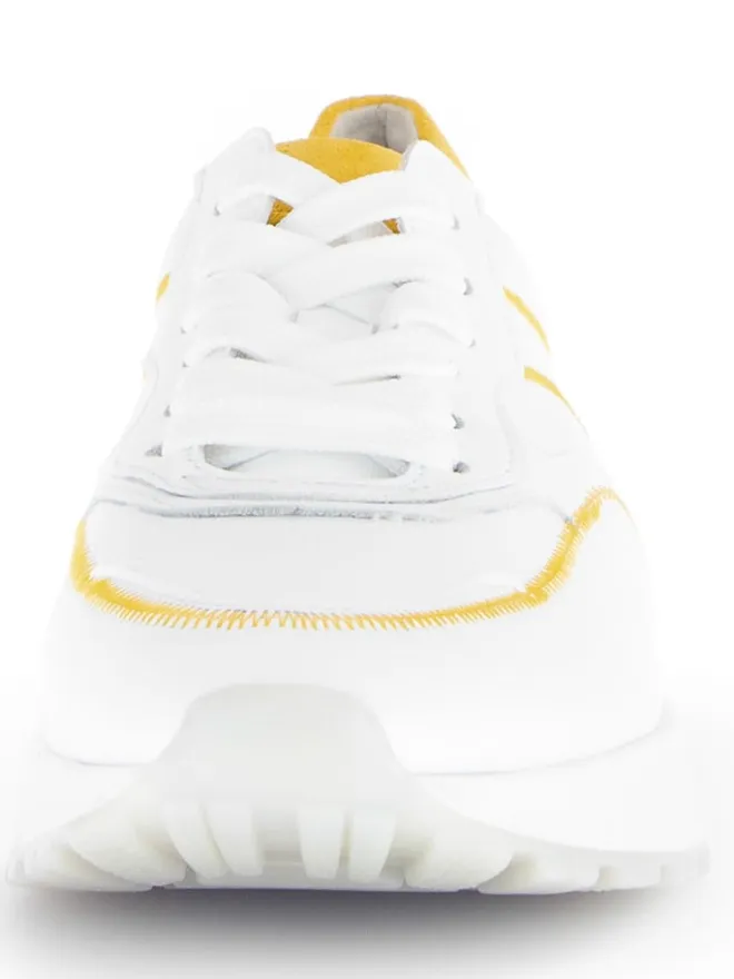 Gabor Sneakers^Leder-Sneakers in Weiß/ Gelb