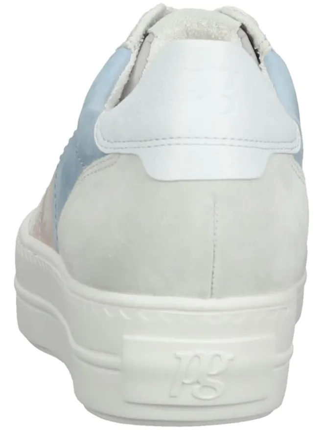 Leder-Sneakers in Weiß/ Hellblau/ Rosa>Paul Green Online