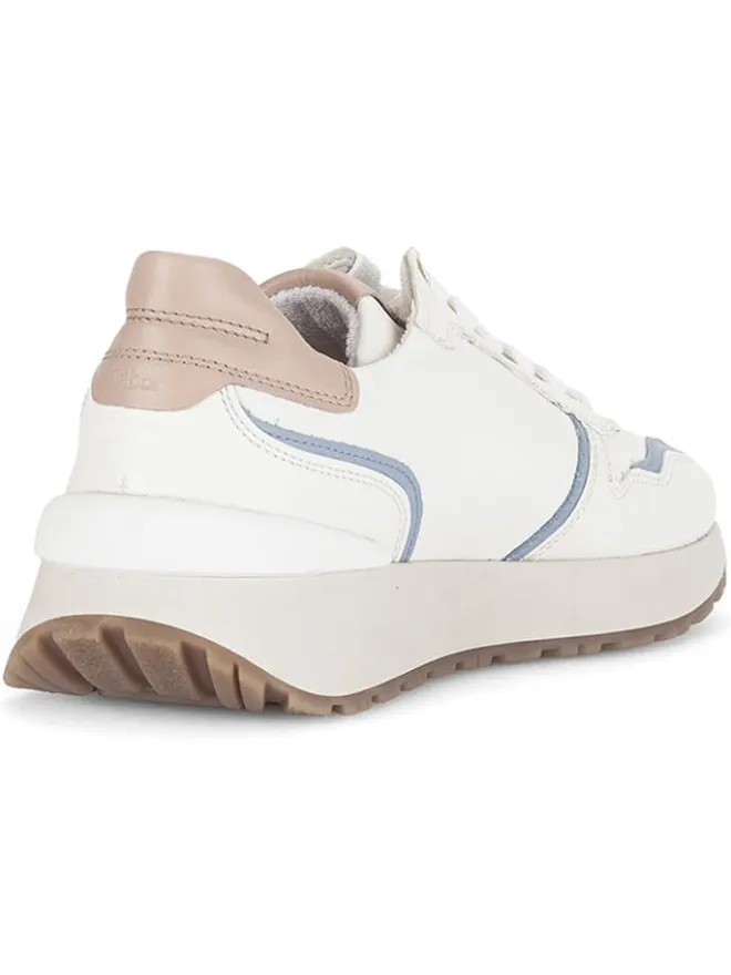 Gabor Sneakers^Leder-Sneakers in Weiß/ Hellblau/ Beige
