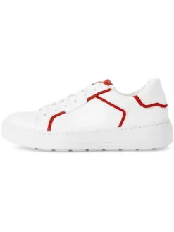 Gabor Sneakers^Leder-Sneakers in Weiß/ Rot