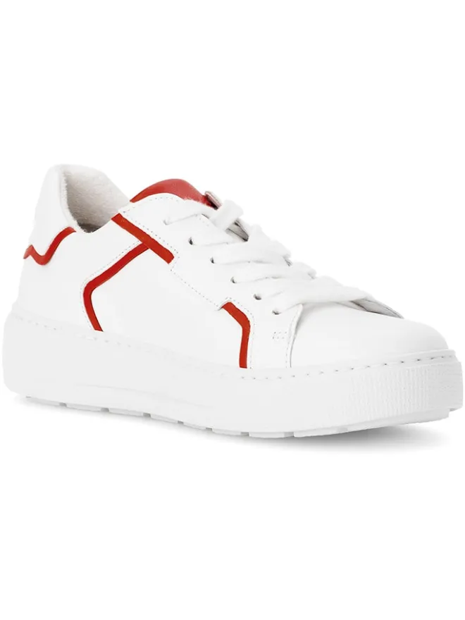 Gabor Sneakers^Leder-Sneakers in Weiß/ Rot